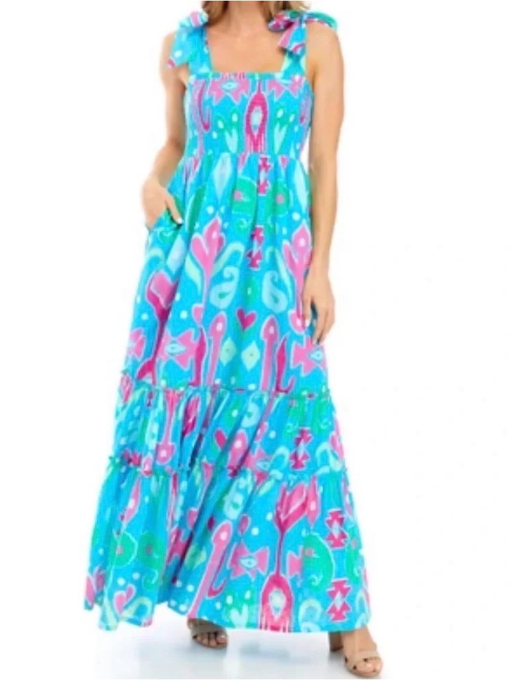 Crown and Ivy Blue Floral Maxi Dress